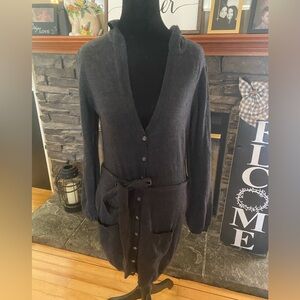 BCBGMaxAzria Long Line Hooded Cashmere/Wool/Angora Cardigan NWT